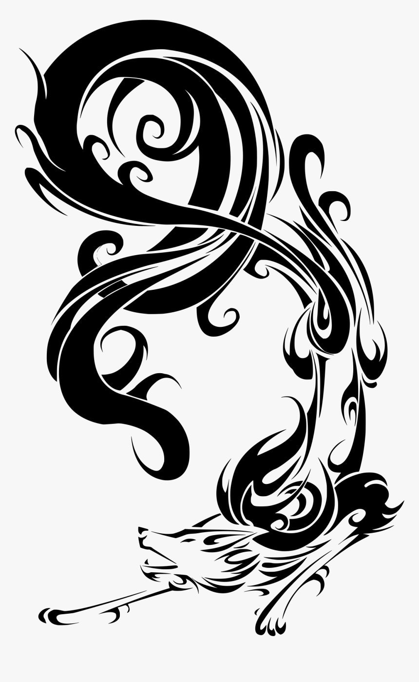 Fire Wolf Clip Arts - Wolf Drawing Black And White, HD Png Download