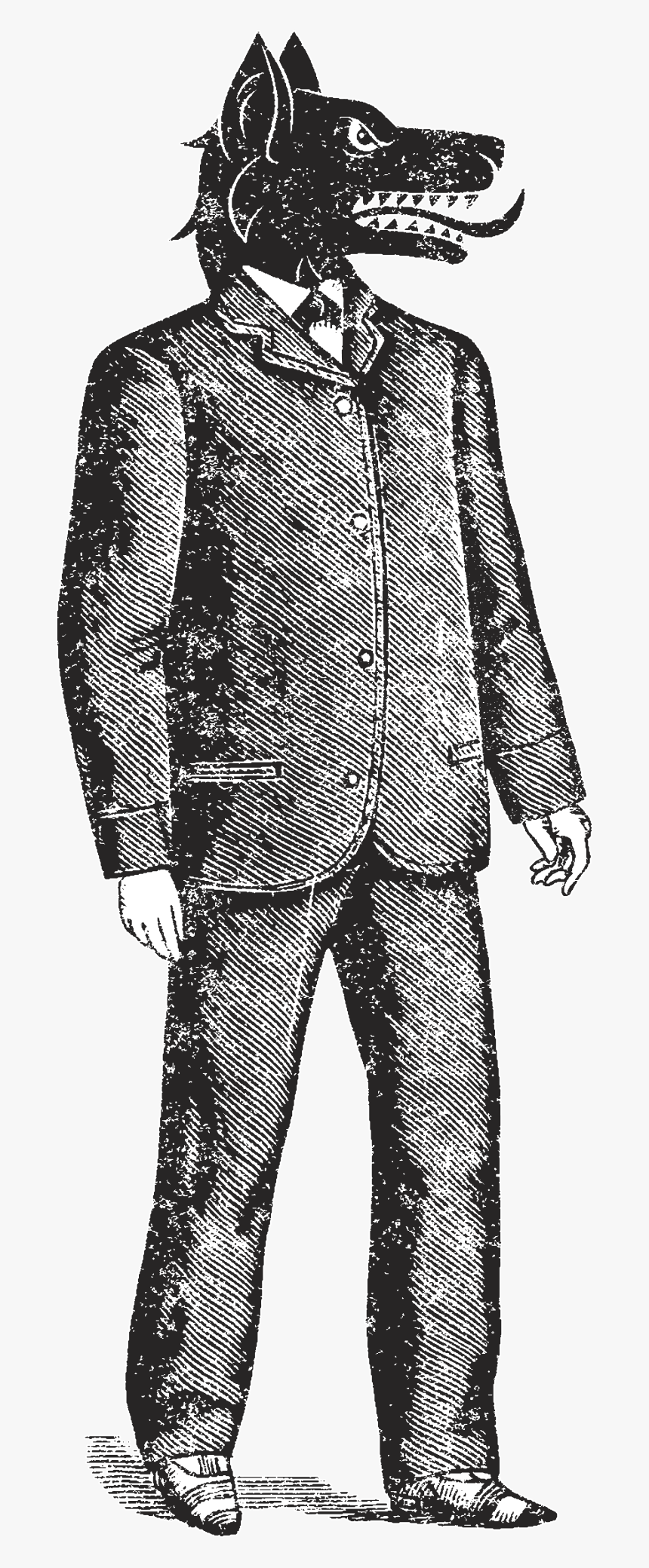 Full Wolf - Monochrome, HD Png Download