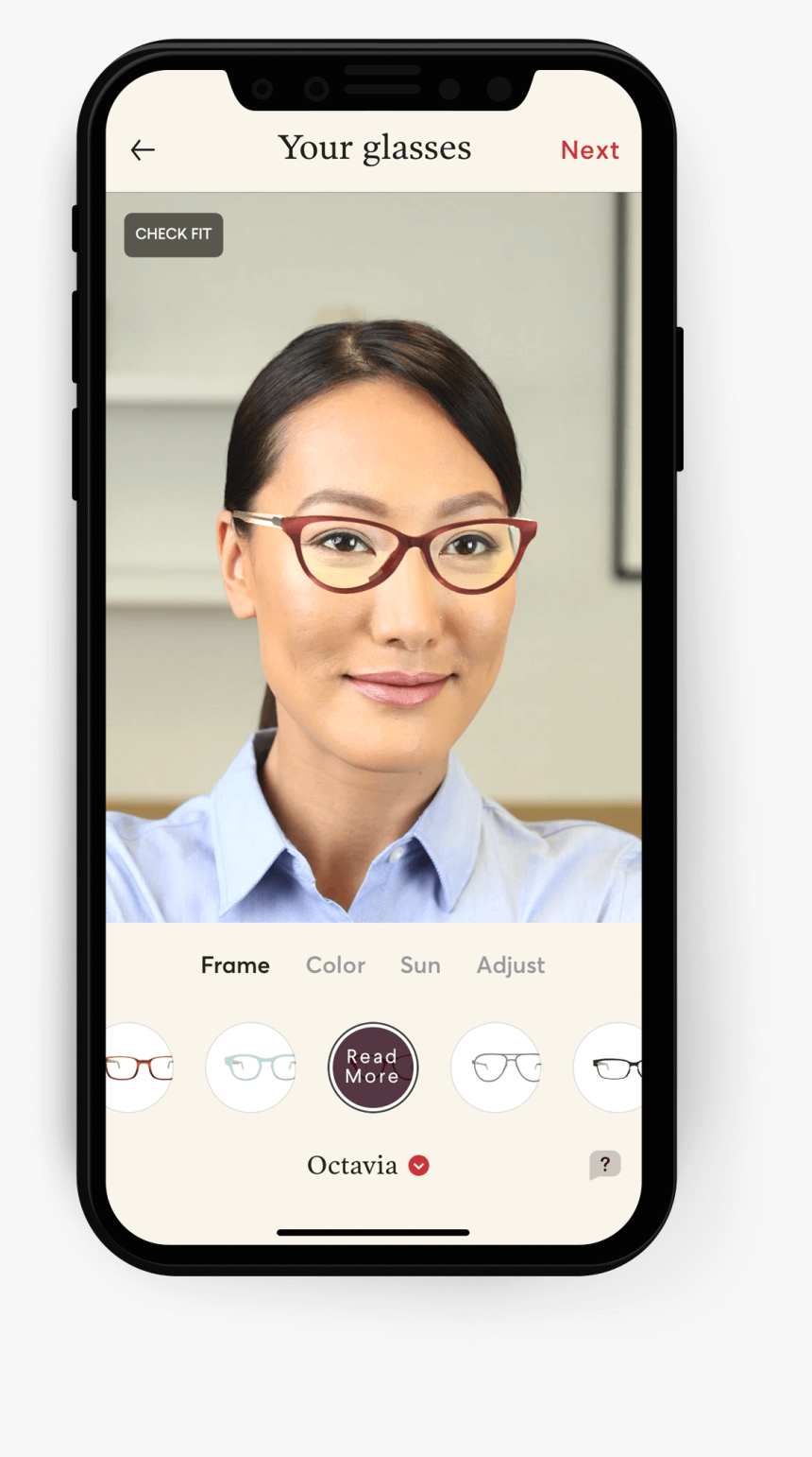 check glasses on your face