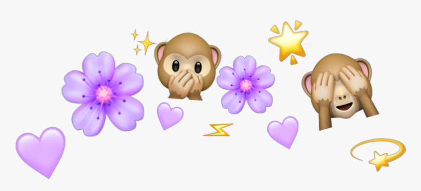 Monkey Emoji With Flower Crown Png - Emoji Flower Crown Png, Transparent Png