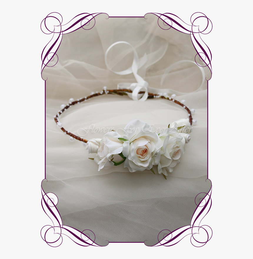 Silk Artificial Floral Hair Crown / Halo Featuring - Dusty Pink Bouquets Wedding, HD Png Download