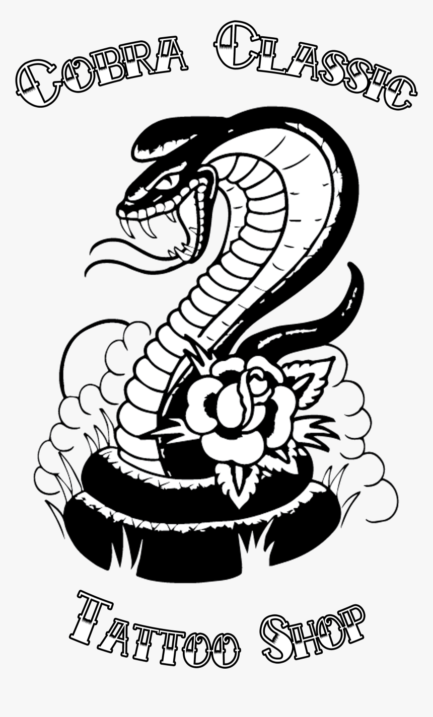 Cobra Classic Tattoo Tattoo Artist Clip Art - Classic Tattoo Snake Black And White, HD Png Download