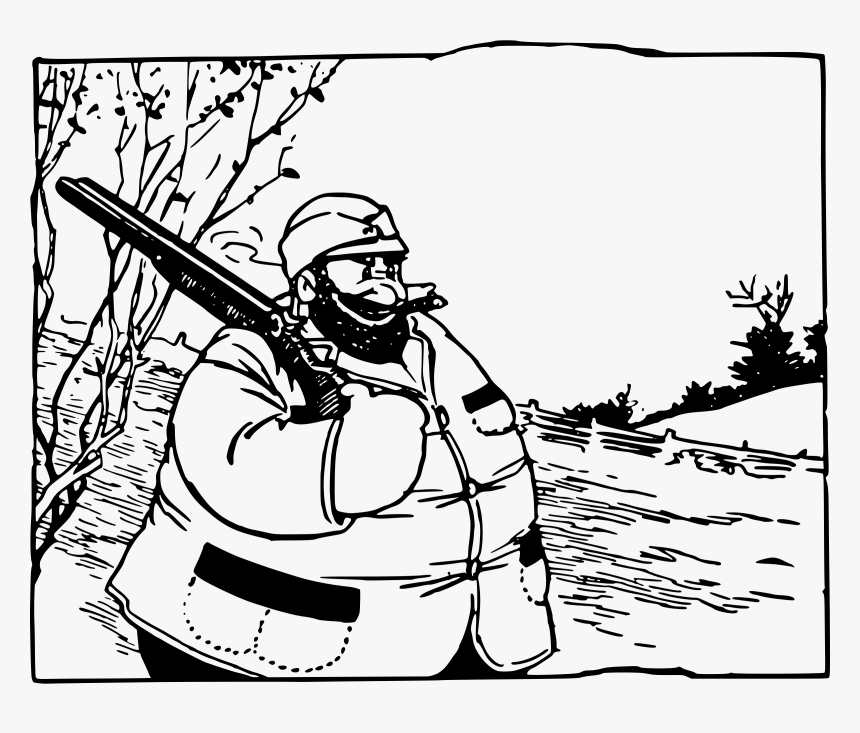 Beard Man With Gun Clip Arts - Firearm, HD Png Download