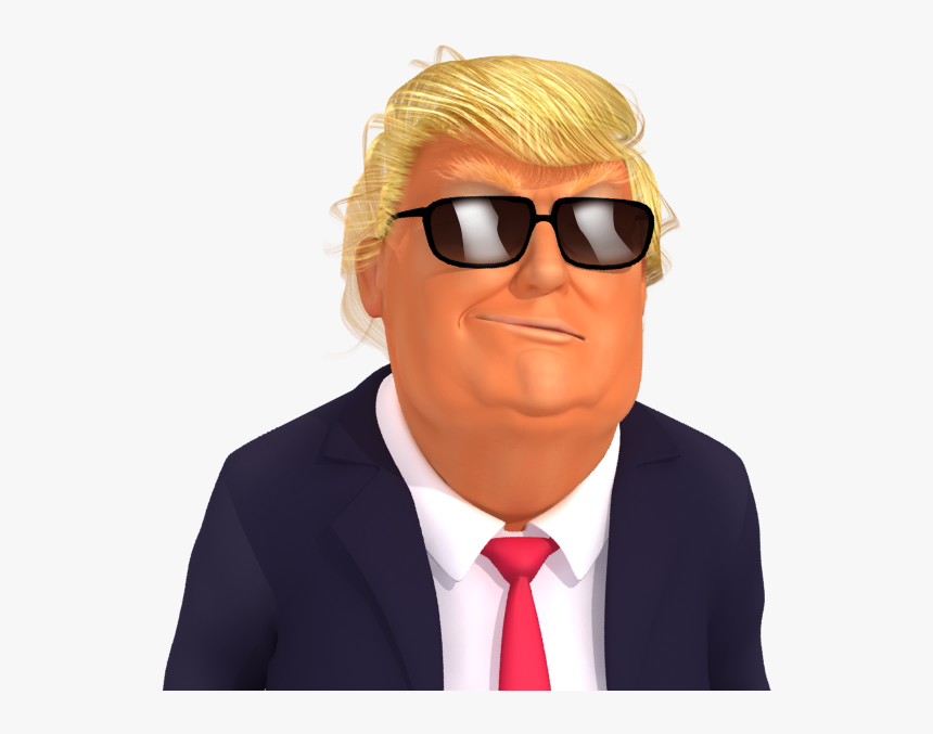 #trumpstickers Deal With It, Donald Trump 3d Caricature - Donald Trump Doing Hype, HD Png Download