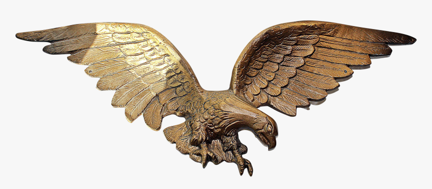 Gold Cast Metal Eagle Wall Mount - Buzzard, HD Png Download