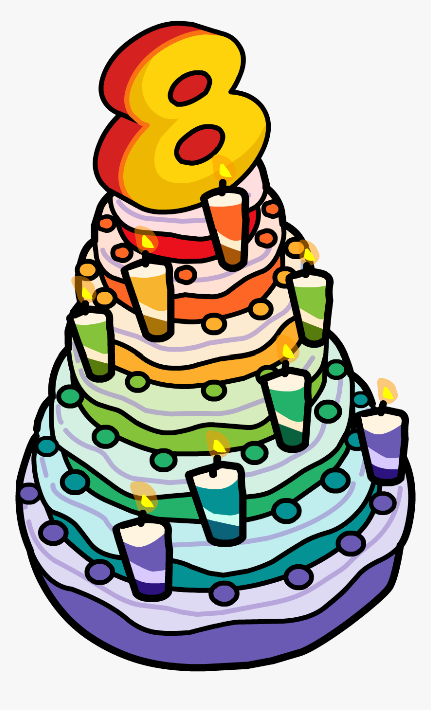 8th Anniversary Party Cake - 8th Birthday Cake Clipart, HD Png Download