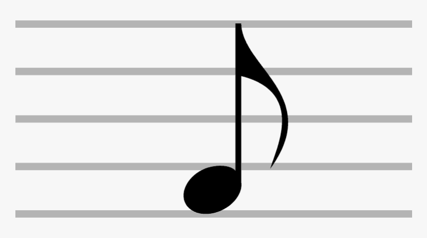 Transparent Eighth Note Clipart - Quaver Note On A Staff, HD Png Download