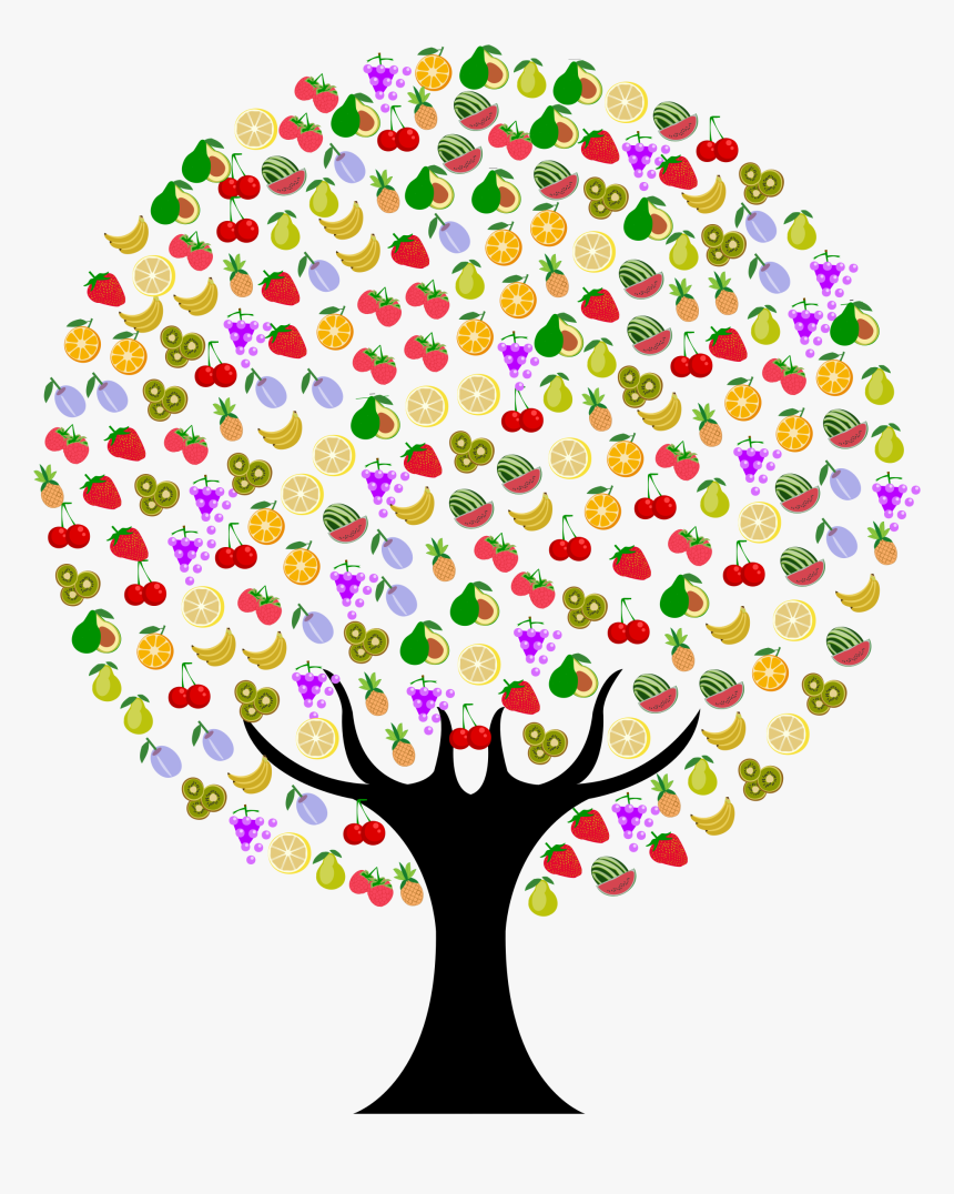 Transparent Fruit Clipart - Tree Full Of Fruit Clipart, HD Png Download