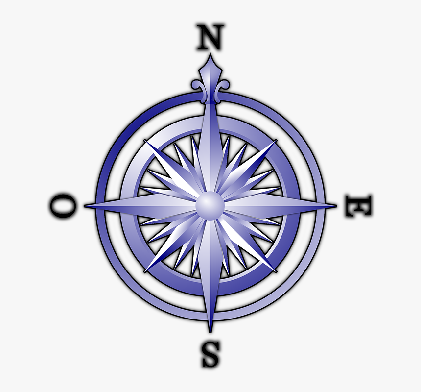 Blue Compass Svg Clip Arts - Puntos Cardinales Clipart, HD Png Download