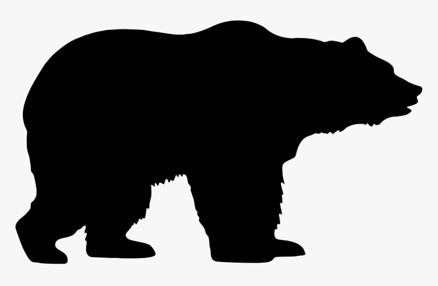 American Black Bear Polar Bear Grizzly Bear Clip Art - Silhouette Grizzly Bear Clipart, HD Png Download