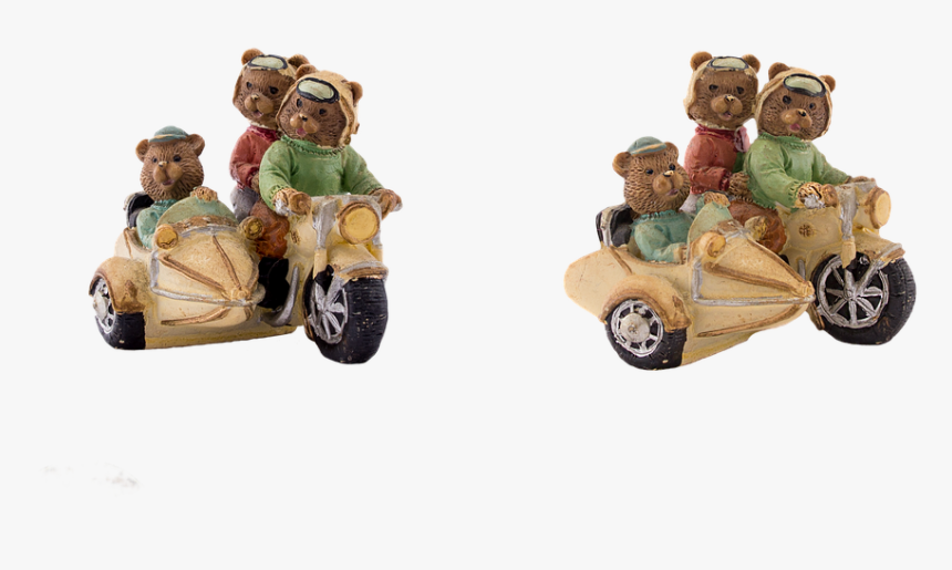 Bear, Motorcycle, Png, Drive, Sidecar, Ceramic - Bear On Motorcycle Sidecar, Transparent Png