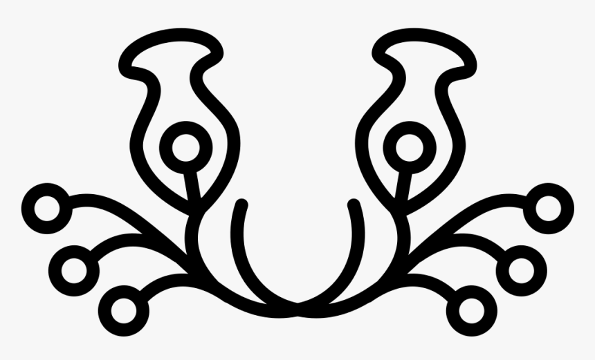 Floral Bell Variant Outline With Flower Buds And Vines - Floral Design, HD Png Download