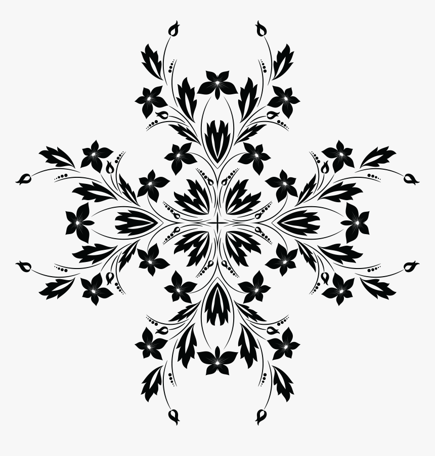 Vine Png Black And White - Rose Vine Clipart Black And White, Transparent Png