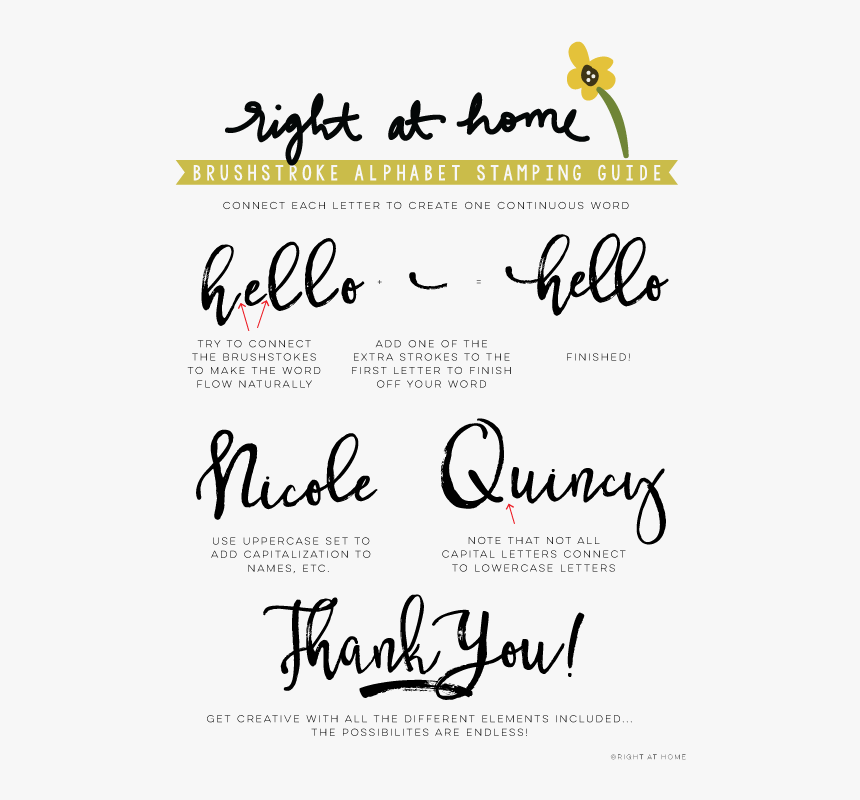 Brushstroke Alphabet Stamping Guide Png, Transparent Png