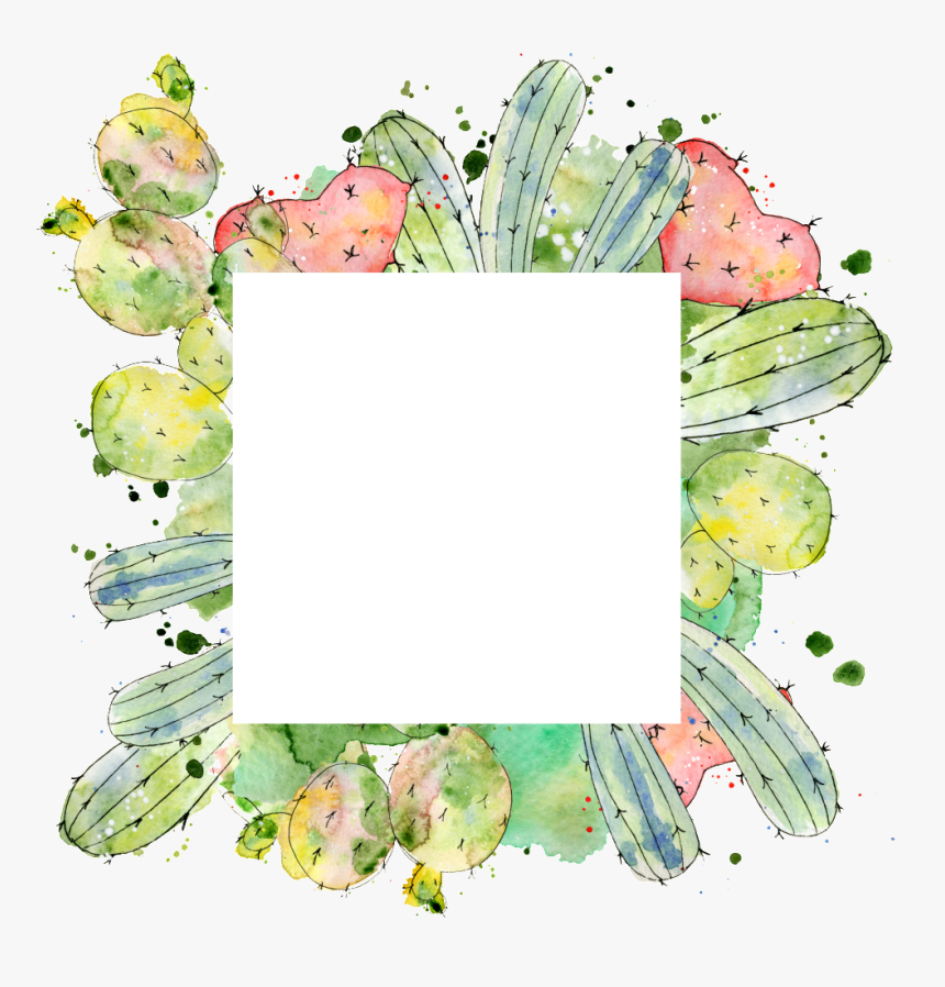 Transparent Of Square Cactus Border Floral Border Design Square Hd Png Download Transparent Png Image Pngitem