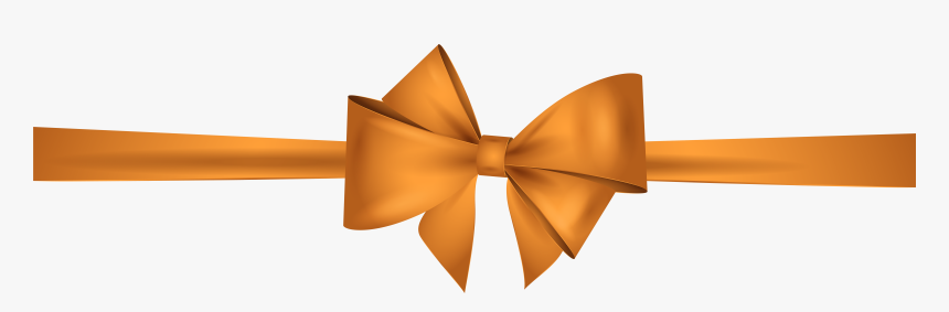 Orange Bow Png Clip Art - Orange Bow Transparent, Png Download