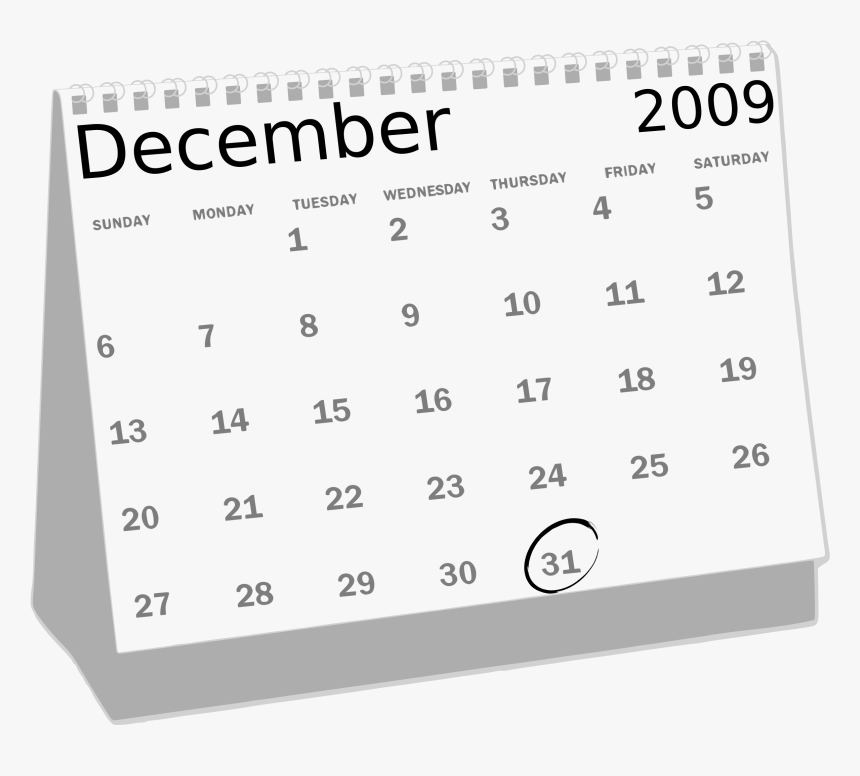 Desk Calendar Clip Arts - Calendar Clipart Black And White, HD Png Download