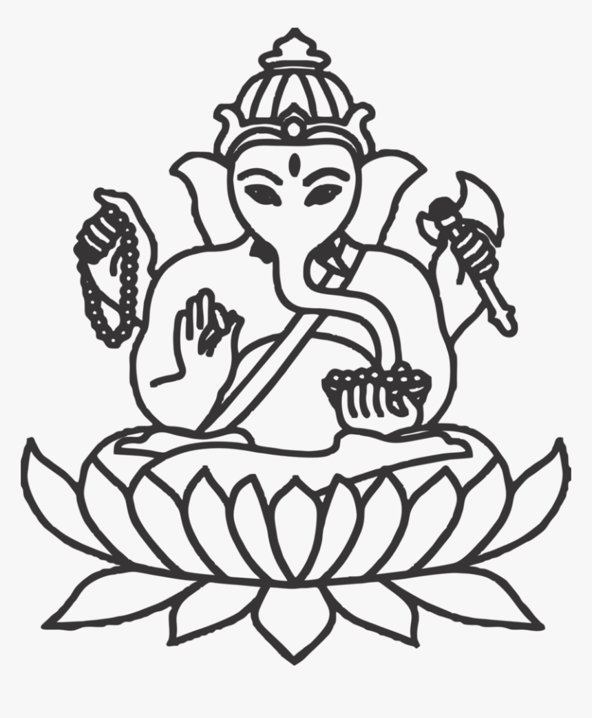 Ganesh Png Black & White, Transparent Png