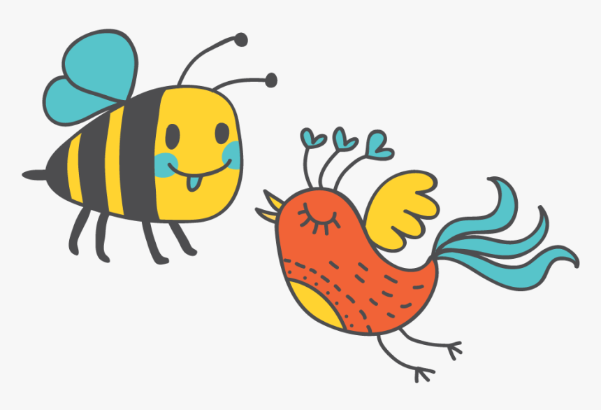 Bees Bird Pencil And - Birds And Bees Clipart, HD Png Download