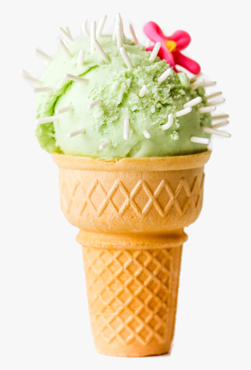 Cone Ice Cream Png Photo Background - Cactus Ice Cream Cone, Transparent Png