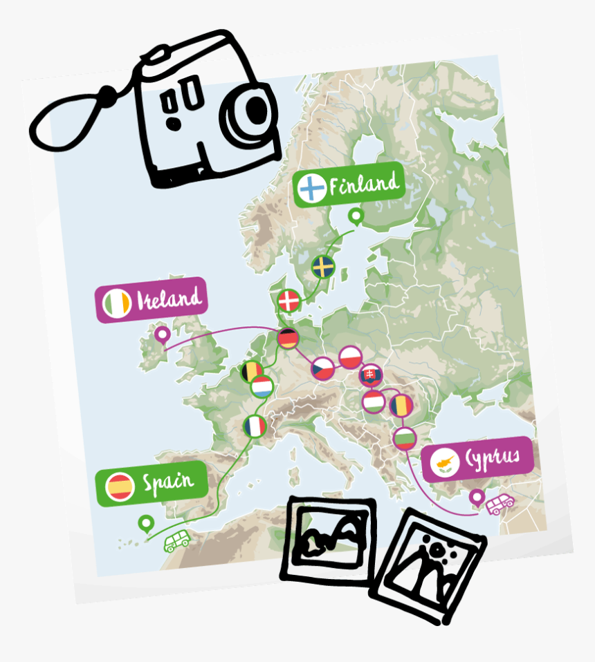 Road Trip Project Europe Routes - Illustration, HD Png Download