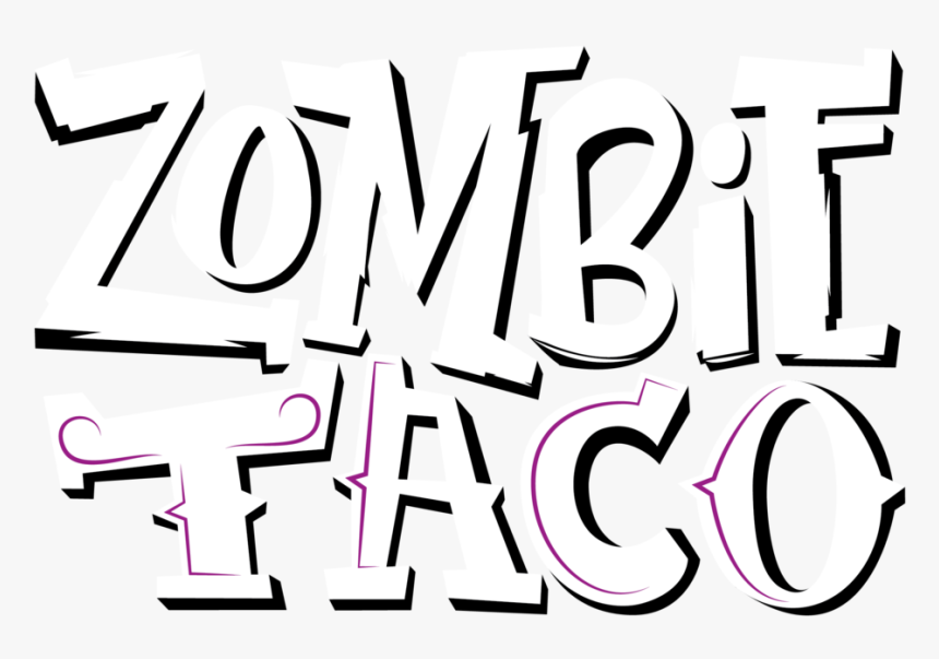 Zombietaco Logo White Stacked 01 - Calligraphy, HD Png Download