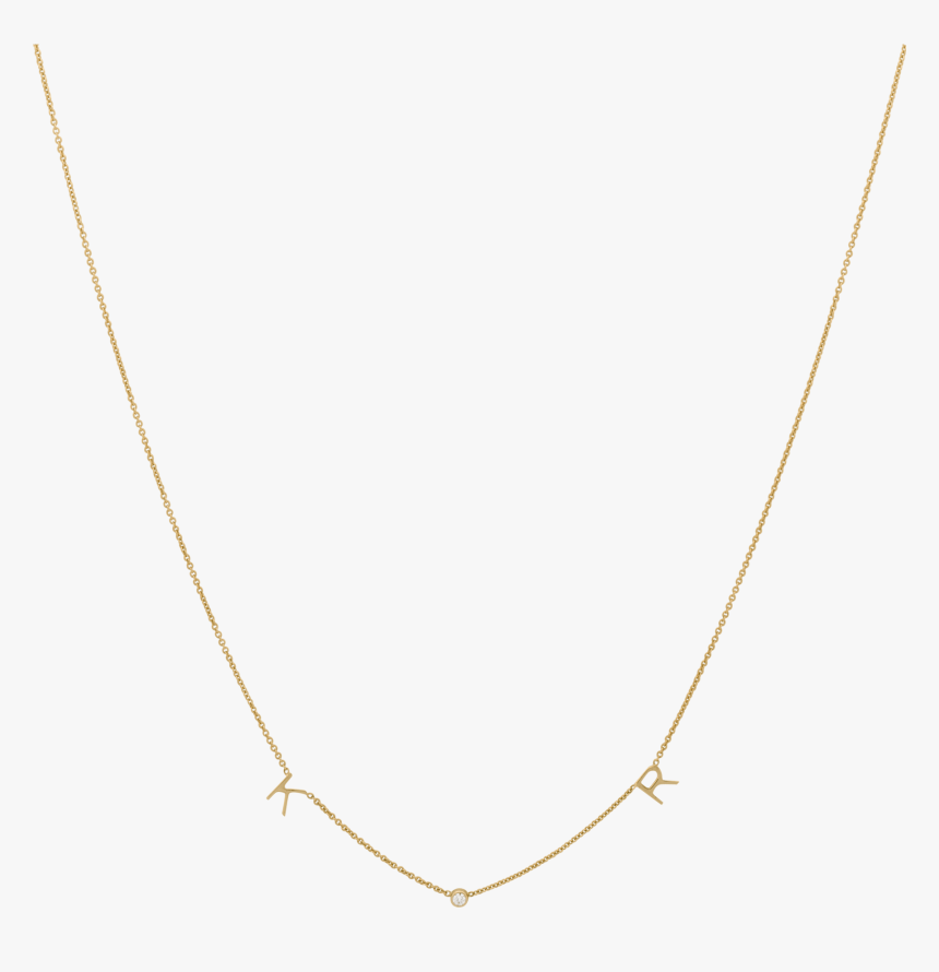 2 Letters & Birthstone Necklace 14crt Gold - Necklace, HD Png Download