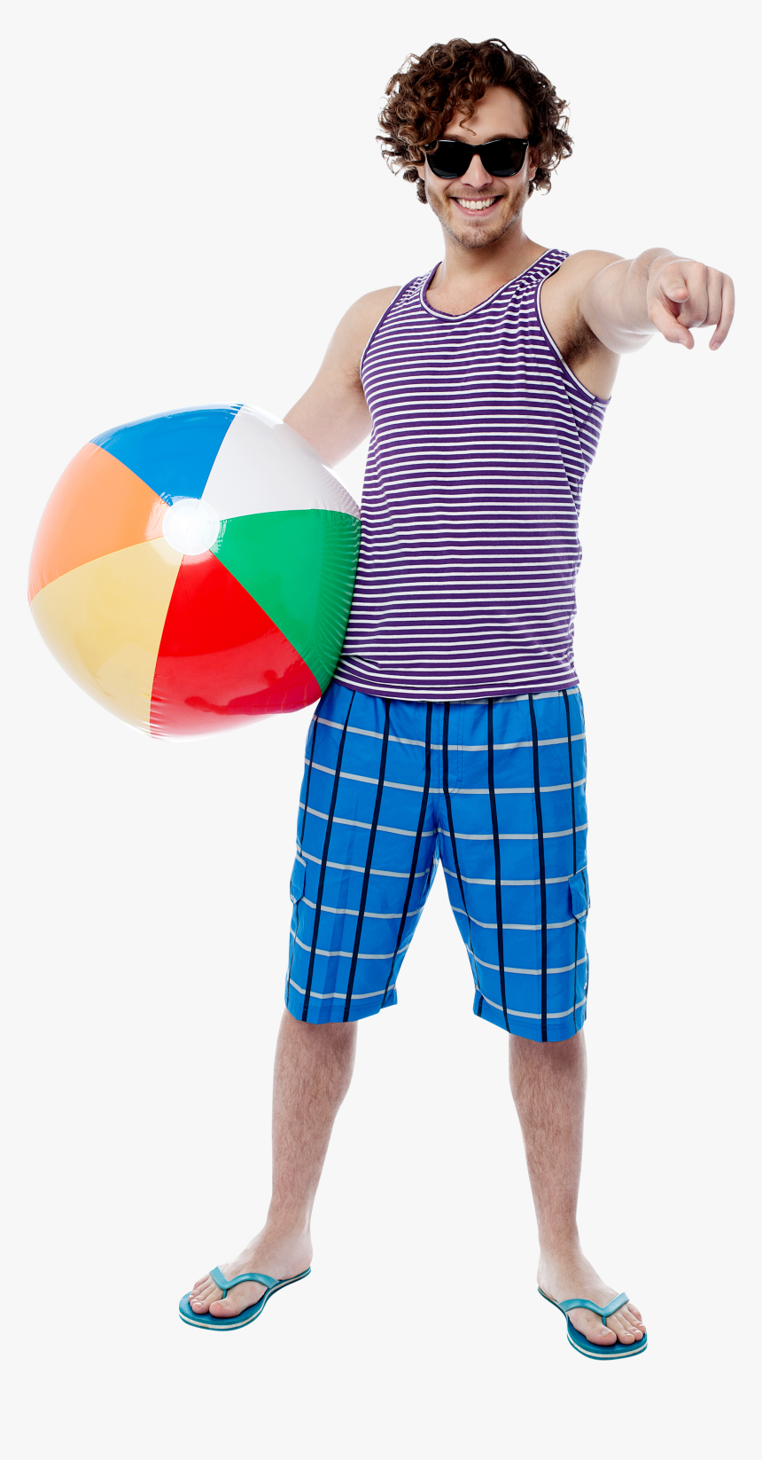 Download Men With Beach Ball Png Image - Going To Beach Png, Transparent Png