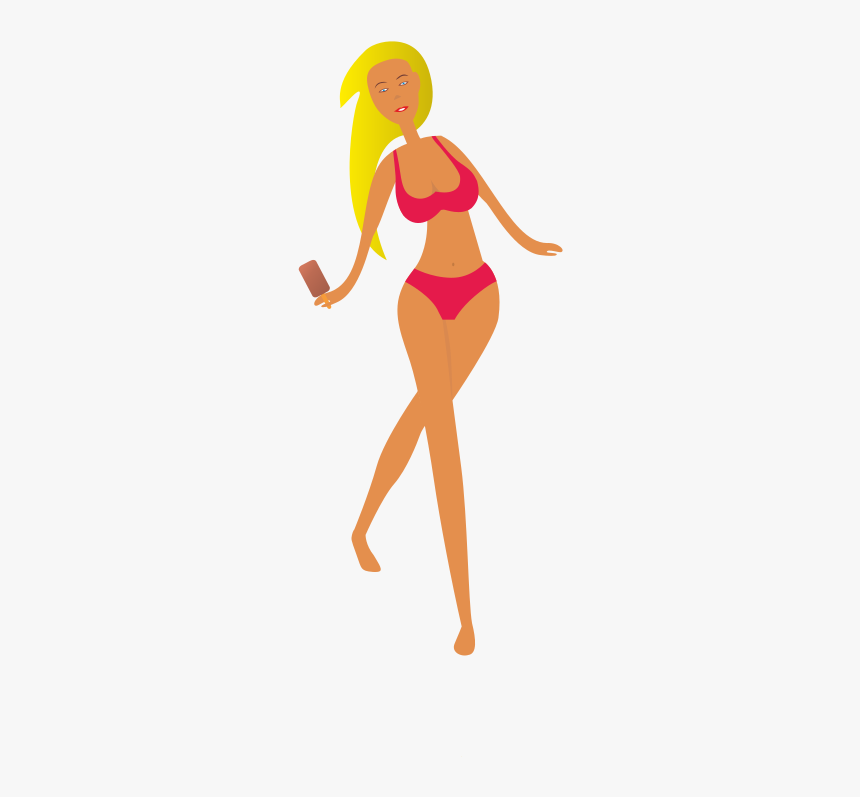 Beach Girl - Cartoon Beach Girl Png, Transparent Png