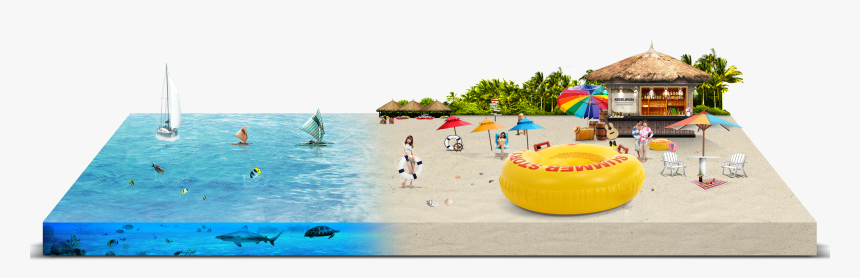 Drawing Of The Beach Png Image, Transparent Png