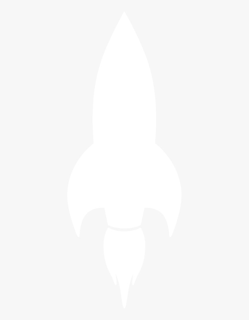 Rocket Ship Silhouette By Paperlightbox - White Rocket Ship Silhouette, HD Png Download