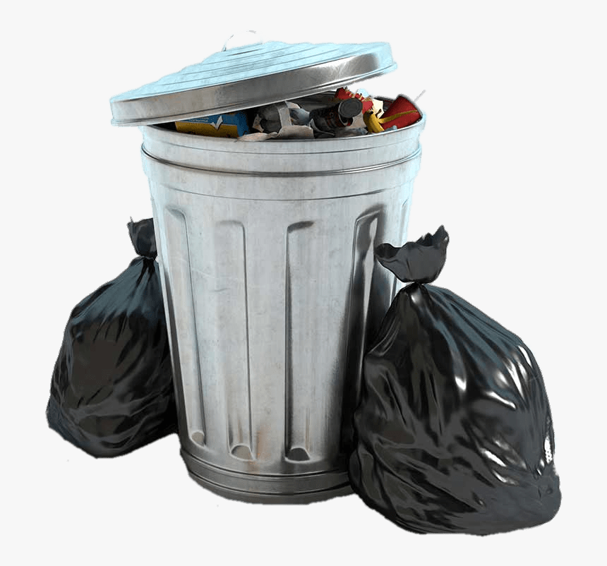 Garbage Bin And Two Black Bags - Garbage Png, Transparent Png
