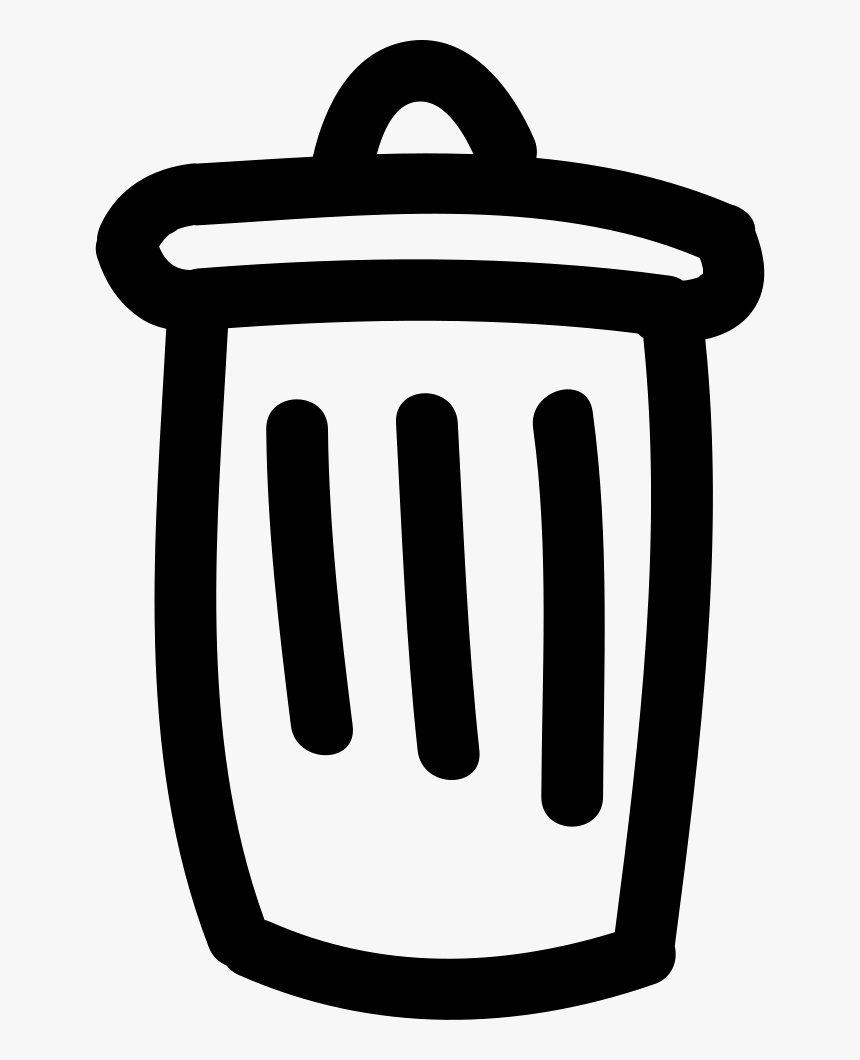 Trash Can Hand Drawn Symbol - Drawn Trash Can Png, Transparent Png