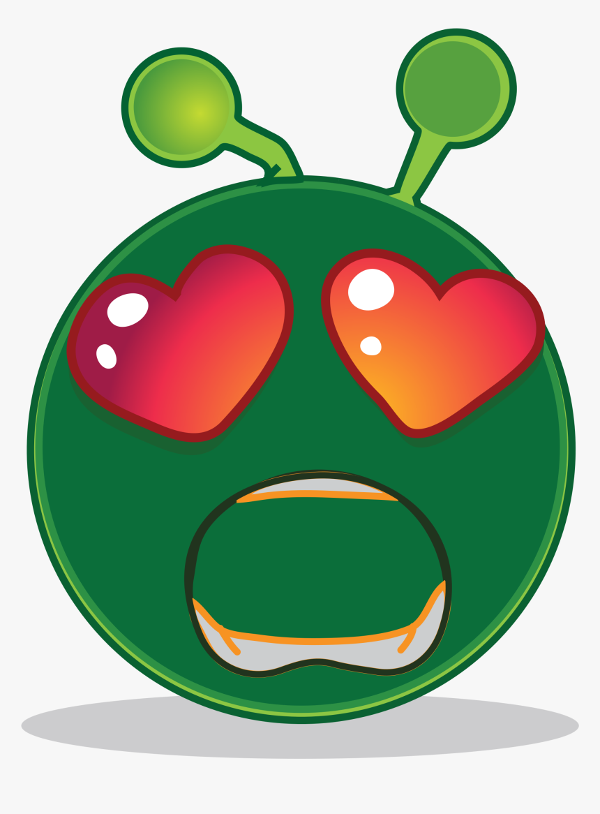 Smiley Green Alien Big Eyes Png Clipart , Png Download - Alien Smiley, Transparent Png