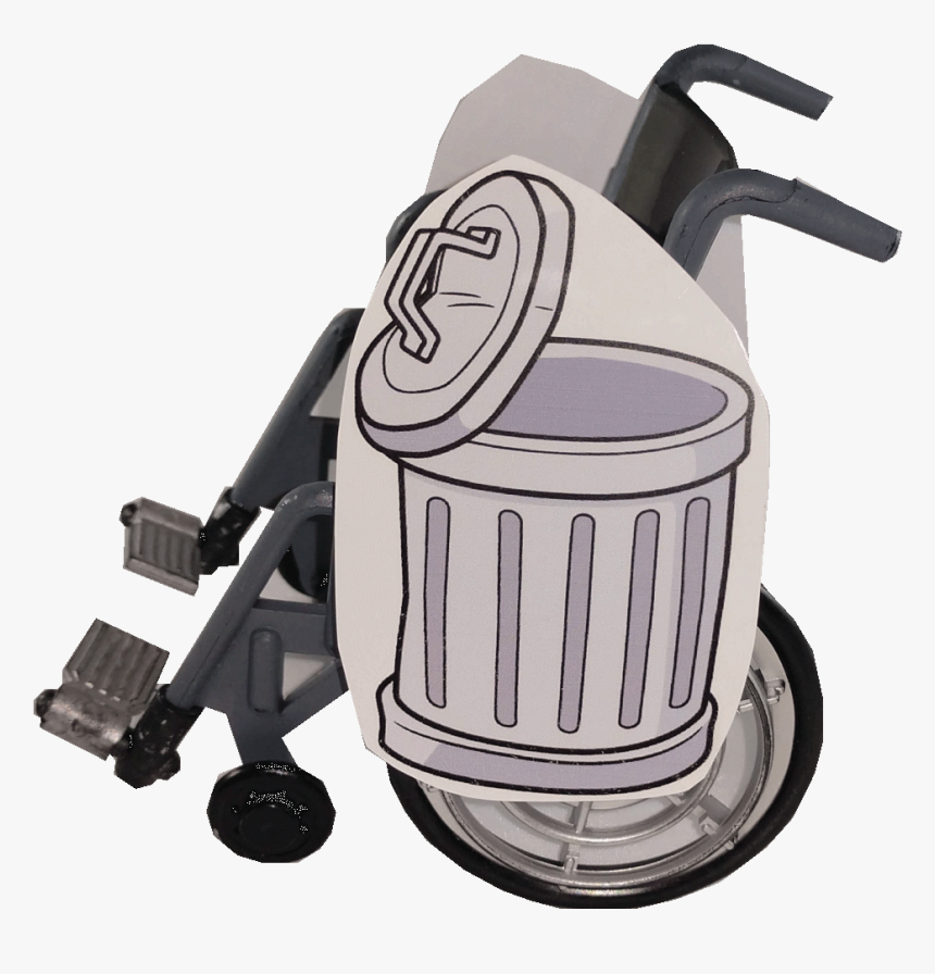 Trash Can In A Wheelchair, HD Png Download