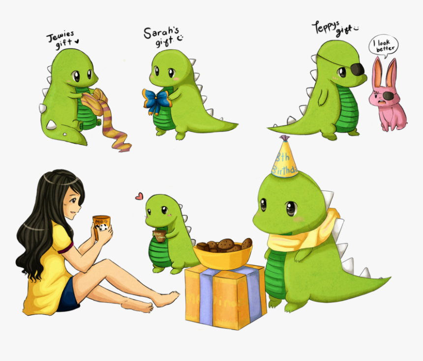 Dinosaurs Birthday By Jewieee - Happy Birthday Dinosaur Cute, HD Png Download