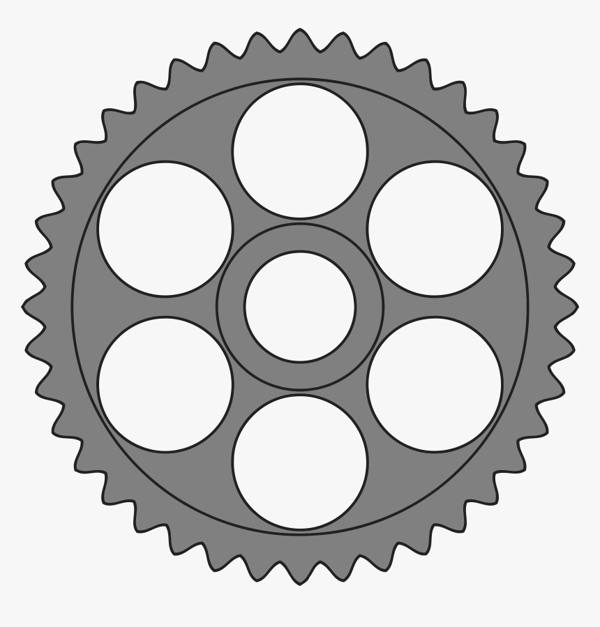 40-tooth Gear With Circular Holes Clip Arts - Gear With 40 Teeth, HD Png Download