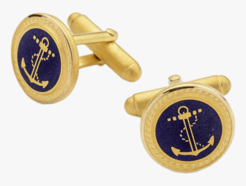 Anchor & Rope Cufflinks - Gold Cufflink Anchor Clegg, HD Png Download