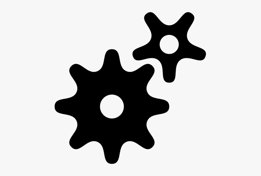 Gear Wheels Silhouette - Gear Wheel Black And White Png, Transparent Png
