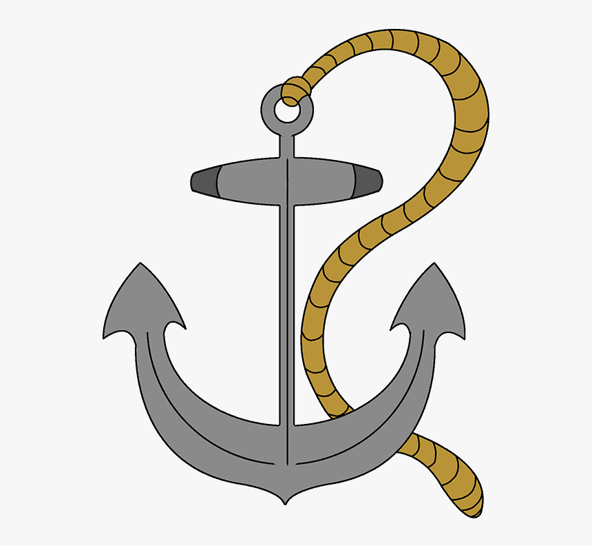 How To Draw An Anchor Easy Drawing Guides - Нарисовать Якорь Пошаговая Инструкция, HD Png Download
