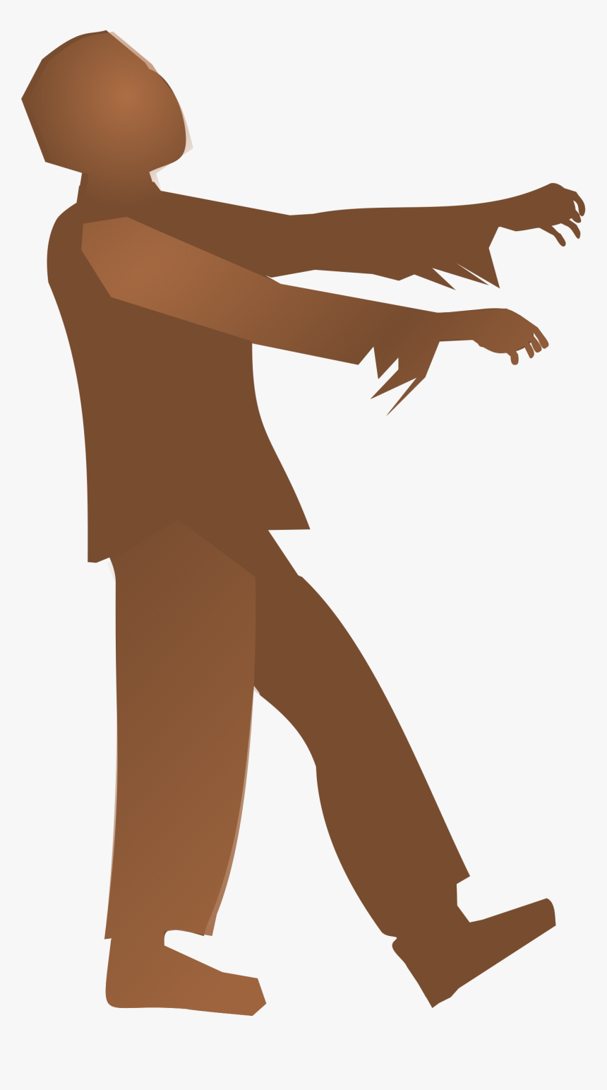 Zombie Silhouette 2 Clip Arts - Simple Zombie Silhouette, HD Png Download