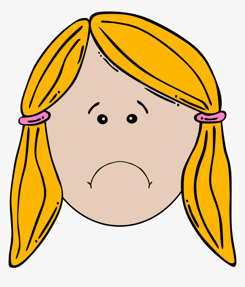 Blonde Girl Face Cartoon With Pigtails Svg Clip Arts - Girl Face Clipart, HD Png Download