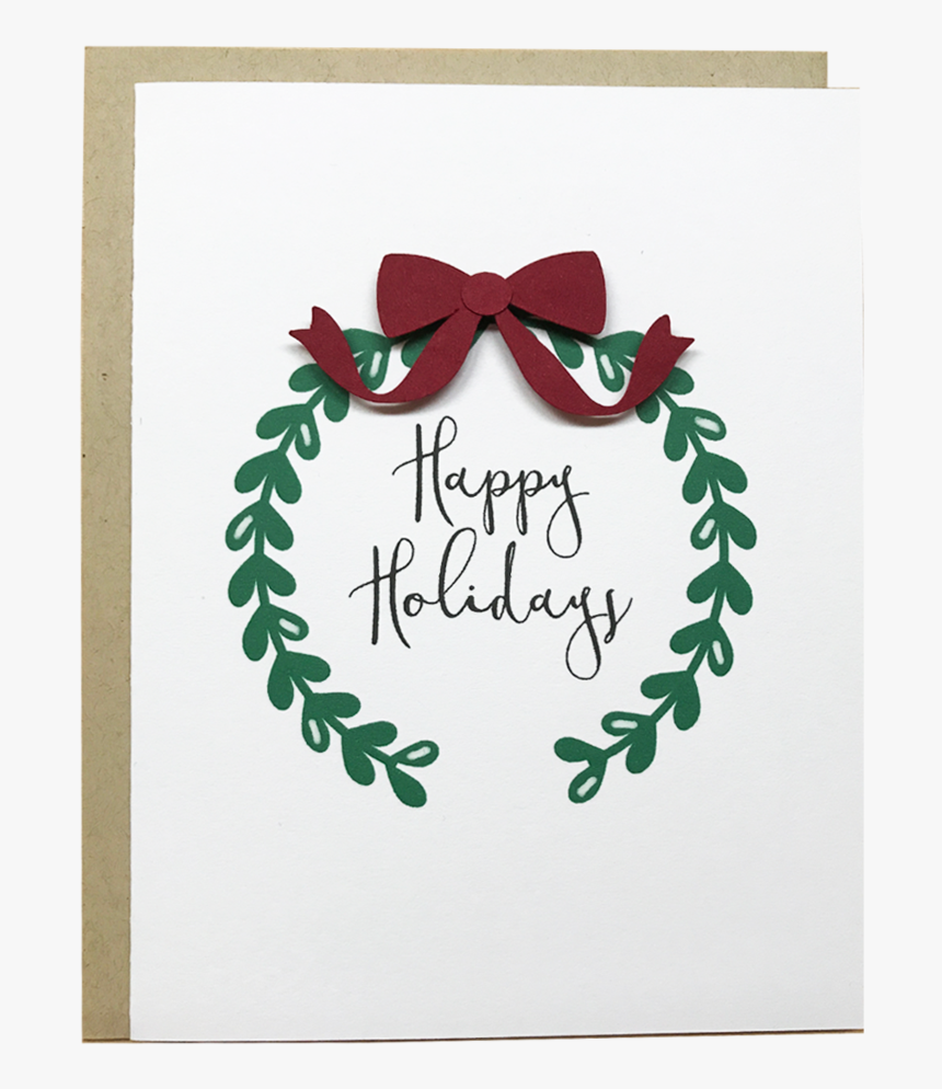 Happy Holidays Wreath - Holly Wreath Silhouette, HD Png Download