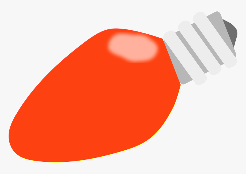 Bulb Clipart Orange - Red Christmas Light Bulb Clipart, HD Png Download