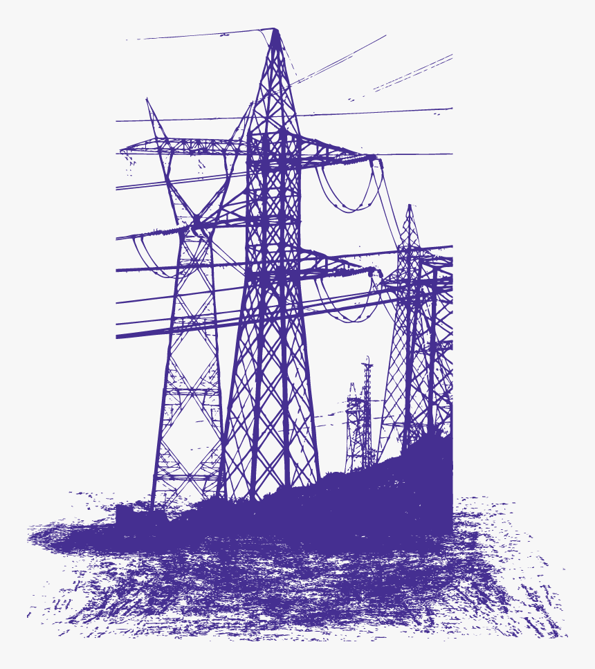 Euclidean Electricity High Transmission Pole Vector - Electric Tower Vector, HD Png Download