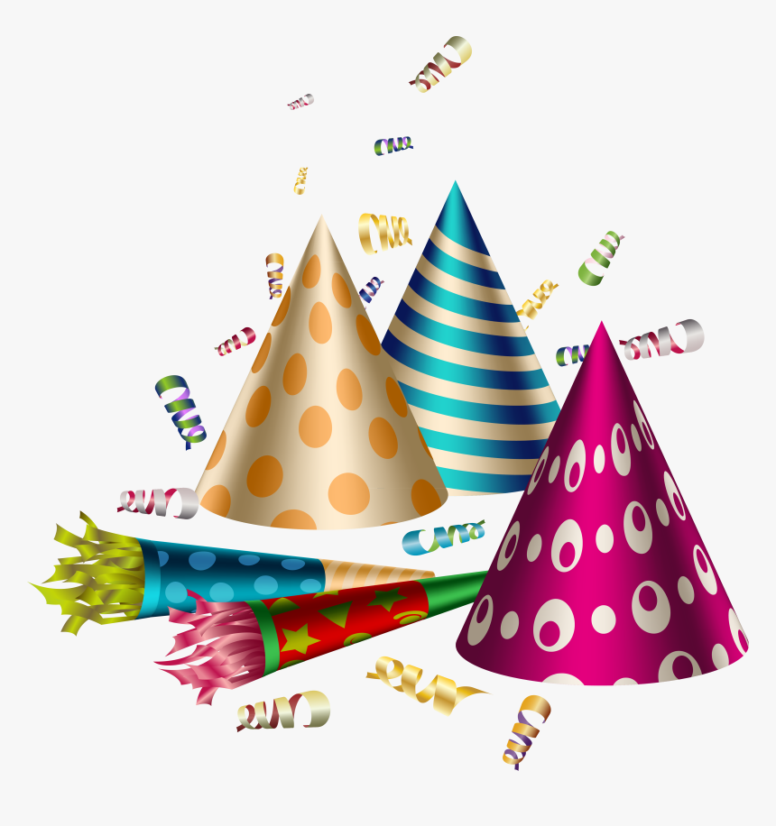 Confetti Clipart Party Hat - Party Clip Art Transparent Background, HD Png Download