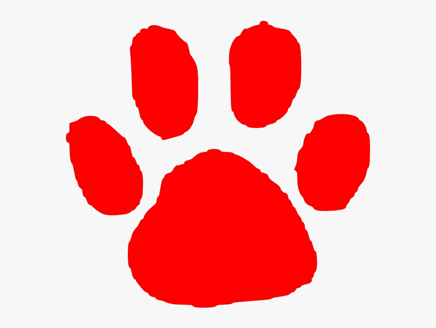 Paw Print Red Clip Art At Clker Vector Animal Foot - Blue Paw Print Clip Art, HD Png Download
