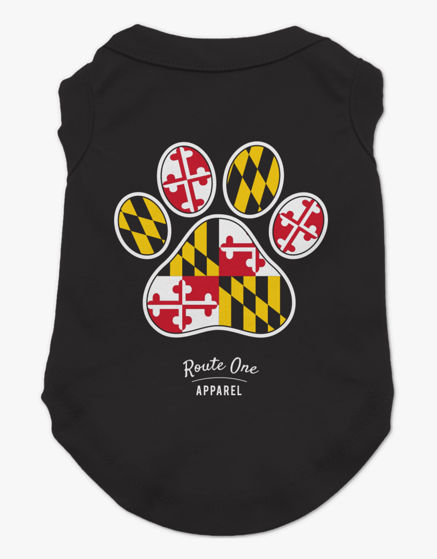 Maryland Paw Print / Dog Shirt - Maryland State Flag, HD Png Download