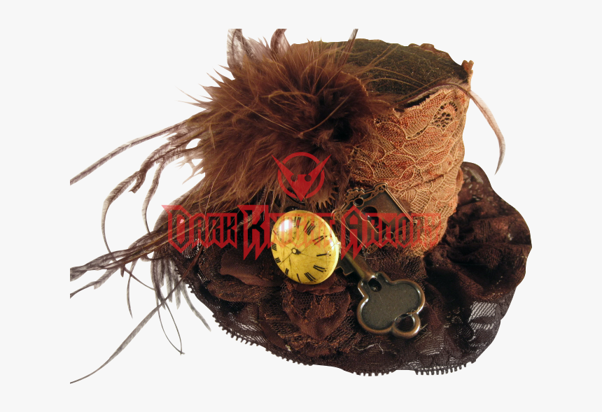 Brown Lace Steampunk Mini Top Hat - Costume Hat, HD Png Download