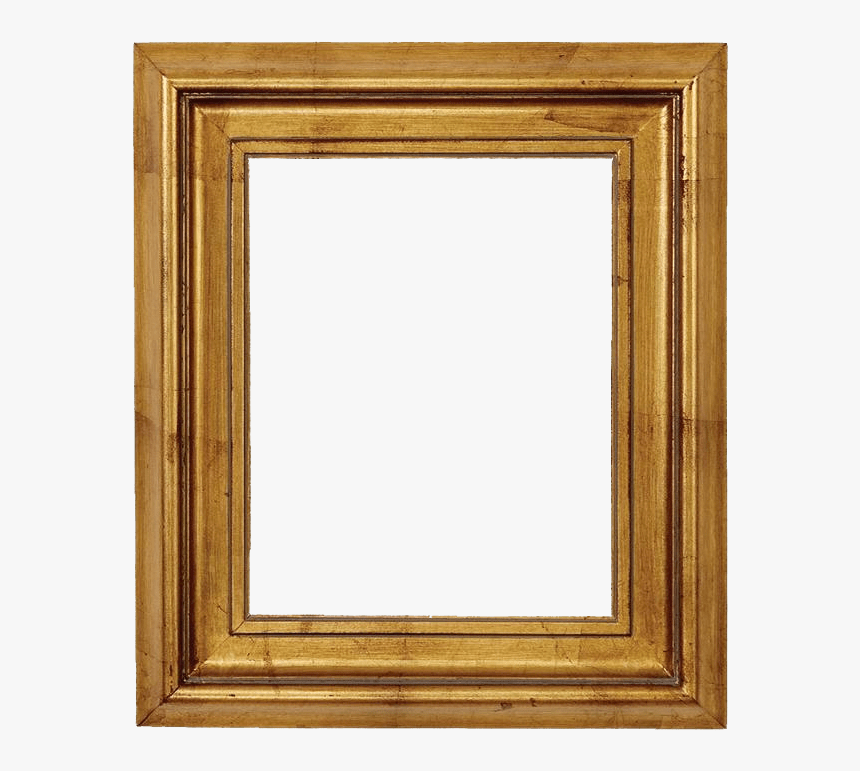 Wooden Gold Leaf Picture Frame Transparent Image - Old Fashioned Gold Picture Frame, HD Png Download